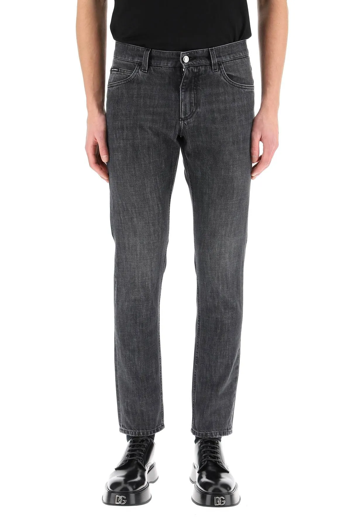 Dolce & Gabbana Straight Leg Faded Effect Jeans