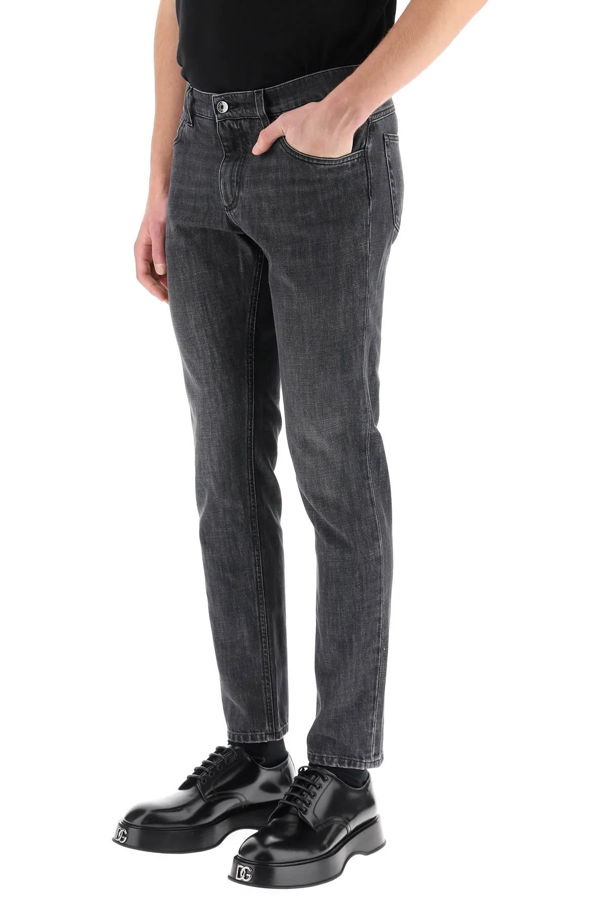 Dolce & Gabbana Straight Leg Faded Effect Jeans