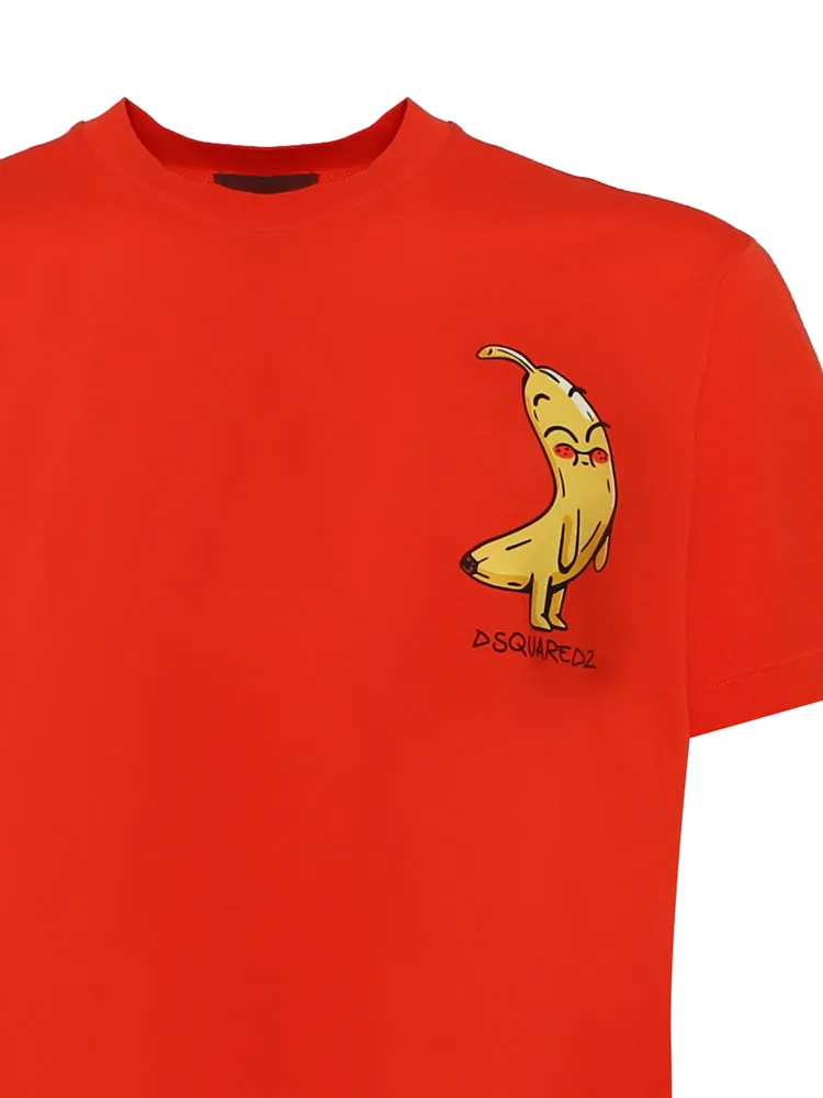 Dsquared2 Banana Print Crewneck T-Shirt
