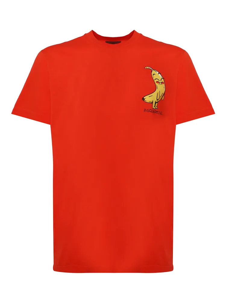 Dsquared2 Banana Print Crewneck T-Shirt