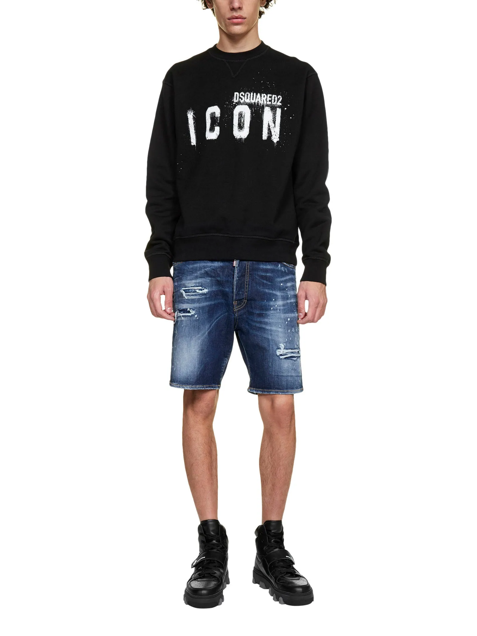 Dsquared2 Distressed Effect Denim Shorts