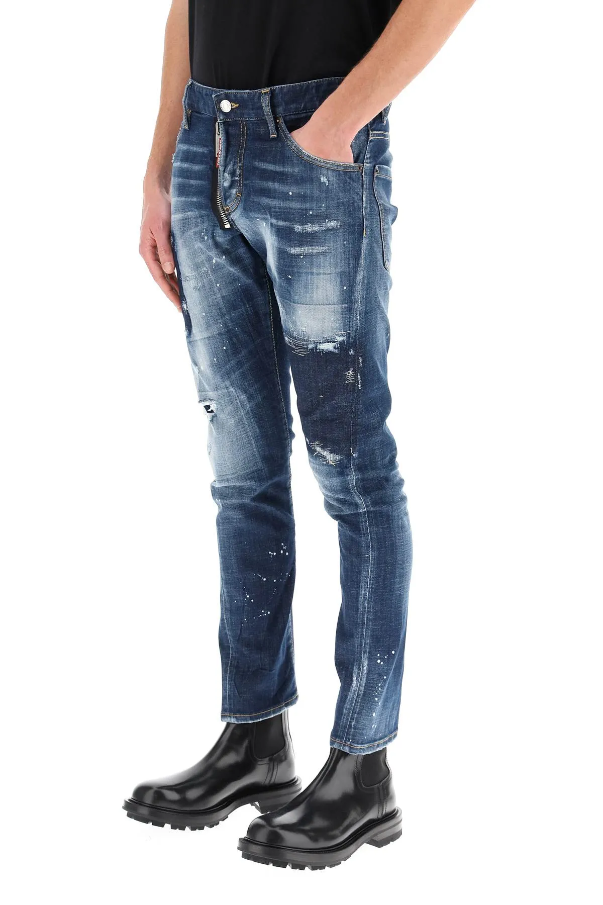 Dsquared2 Distressed Effect Slim Fit Jeans
