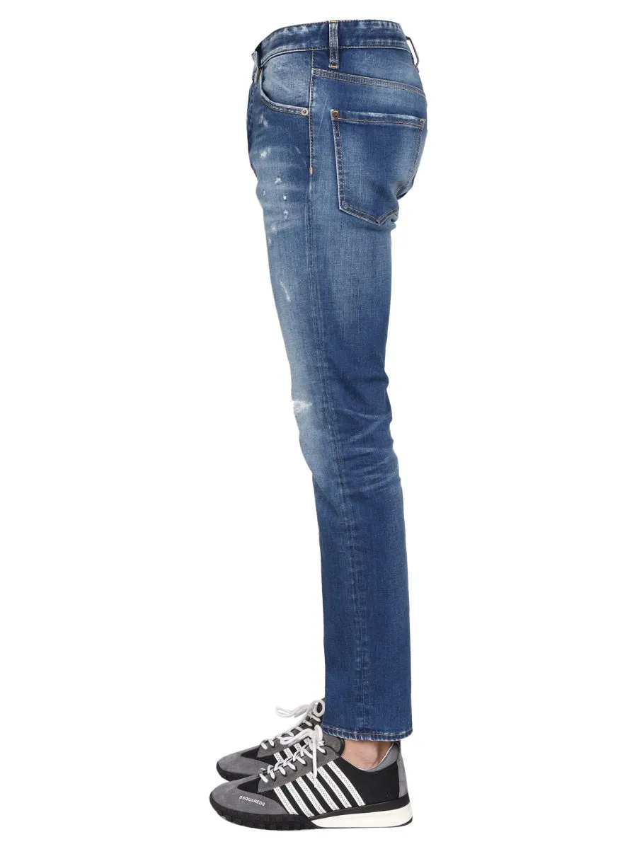 Dsquared2 Distressed Logo Patch Jeans