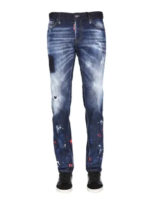 Dsquared2 Distressed Paint-Detalied Jeans