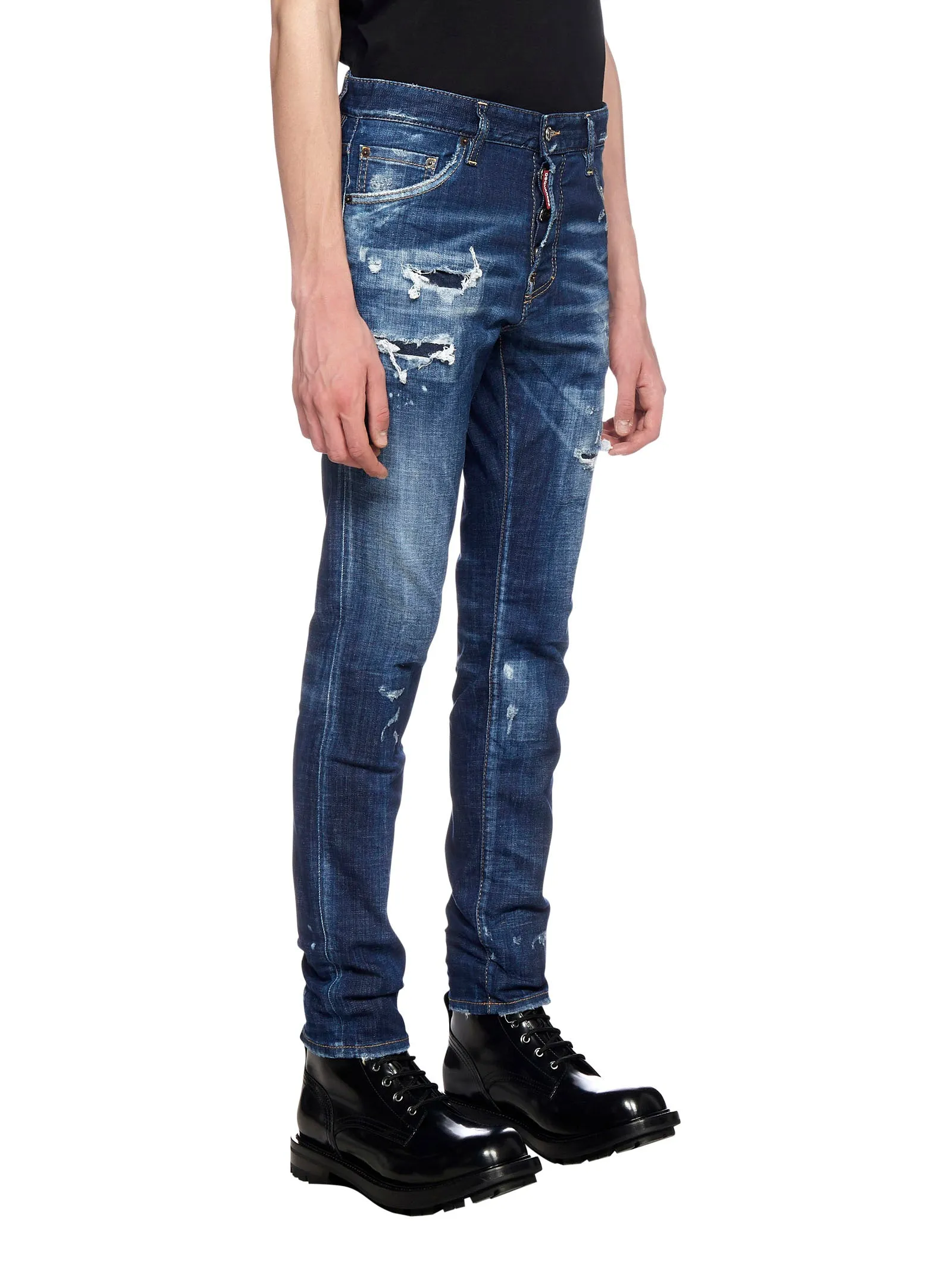 Dsquared2 Distressed Paint Effect Jeans
