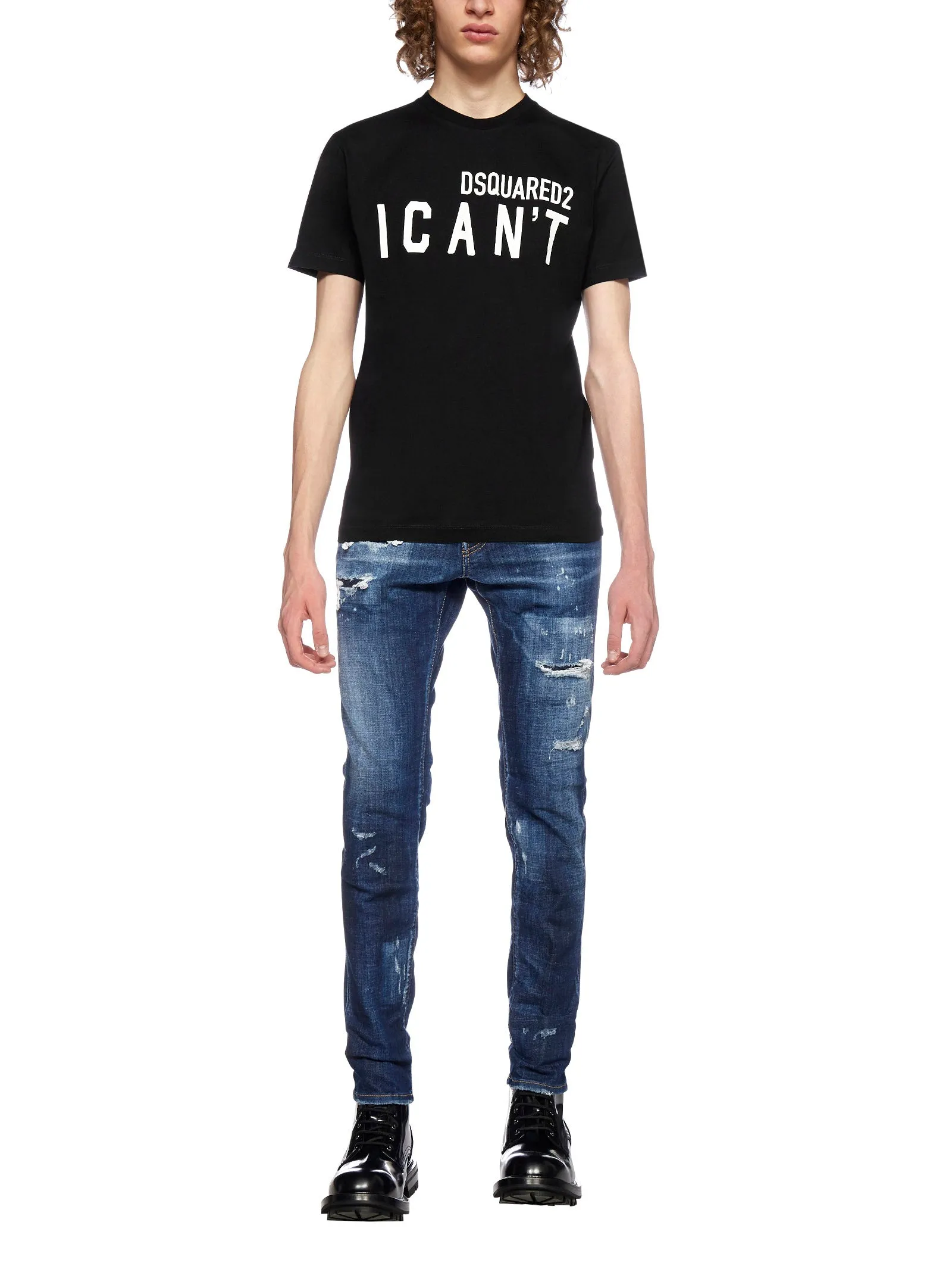 Dsquared2 Distressed Paint Effect Jeans