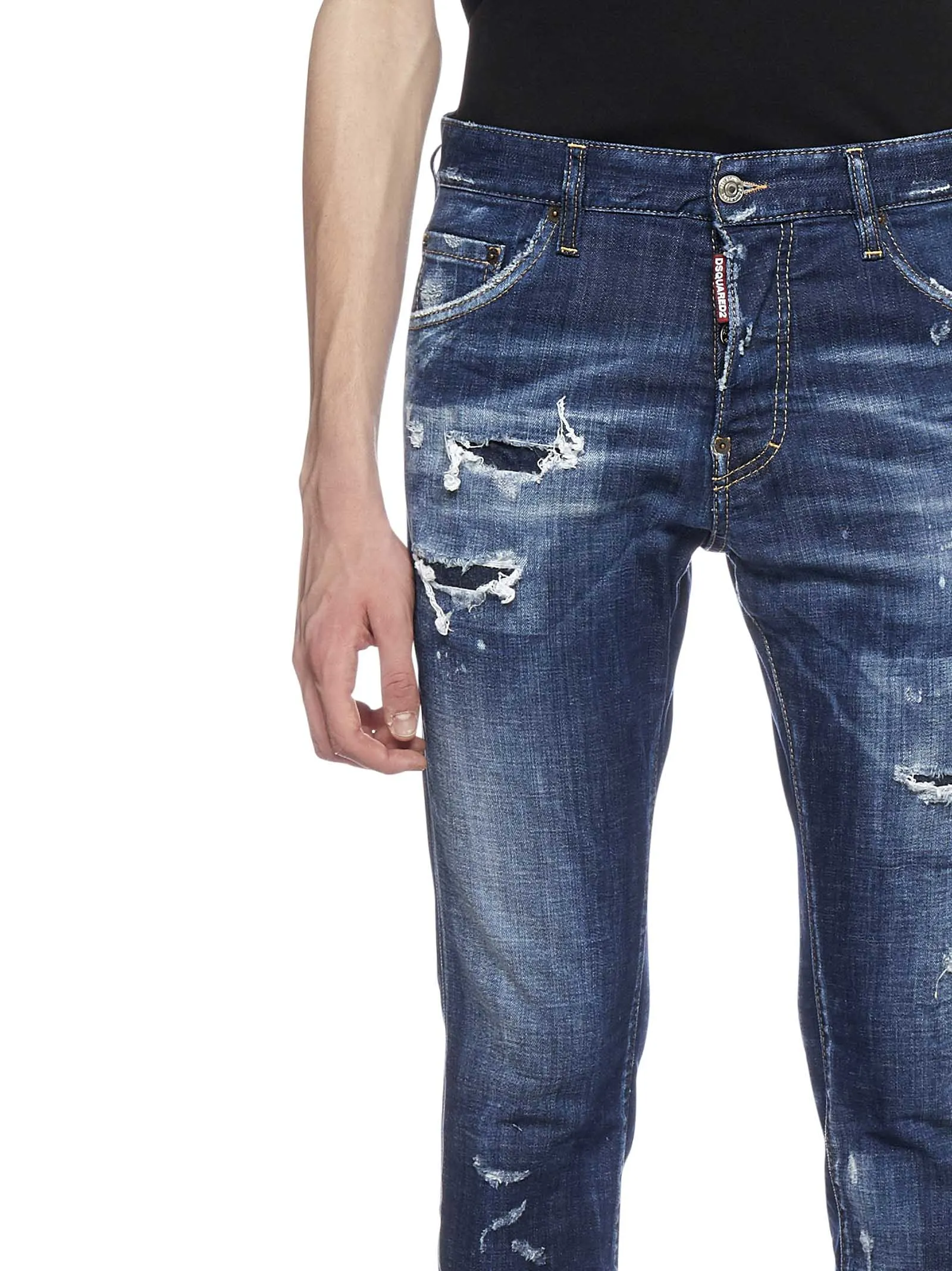 Dsquared2 Distressed Paint Effect Jeans