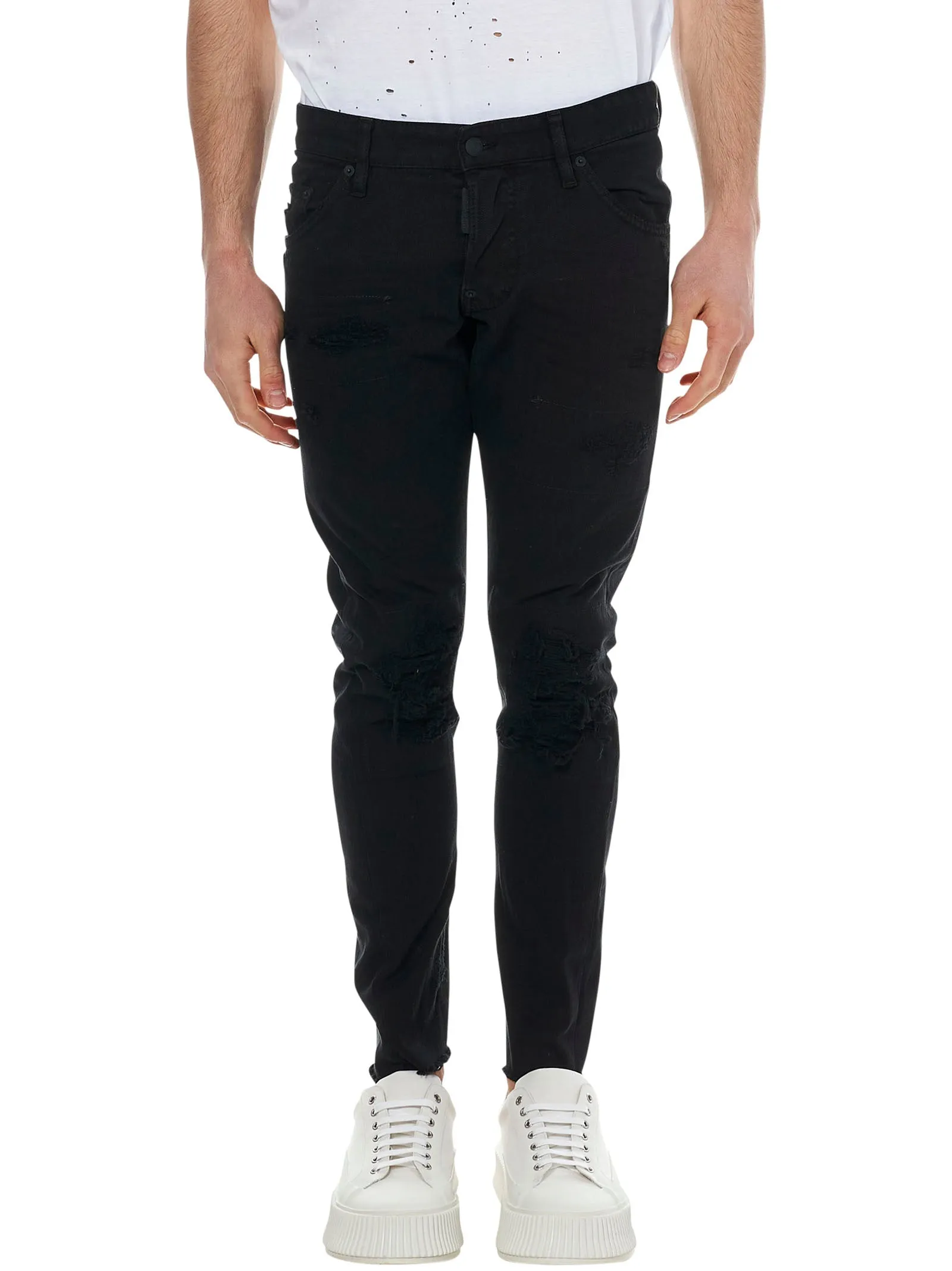 Dsquared2 Distressed Straight-Leg Jeans