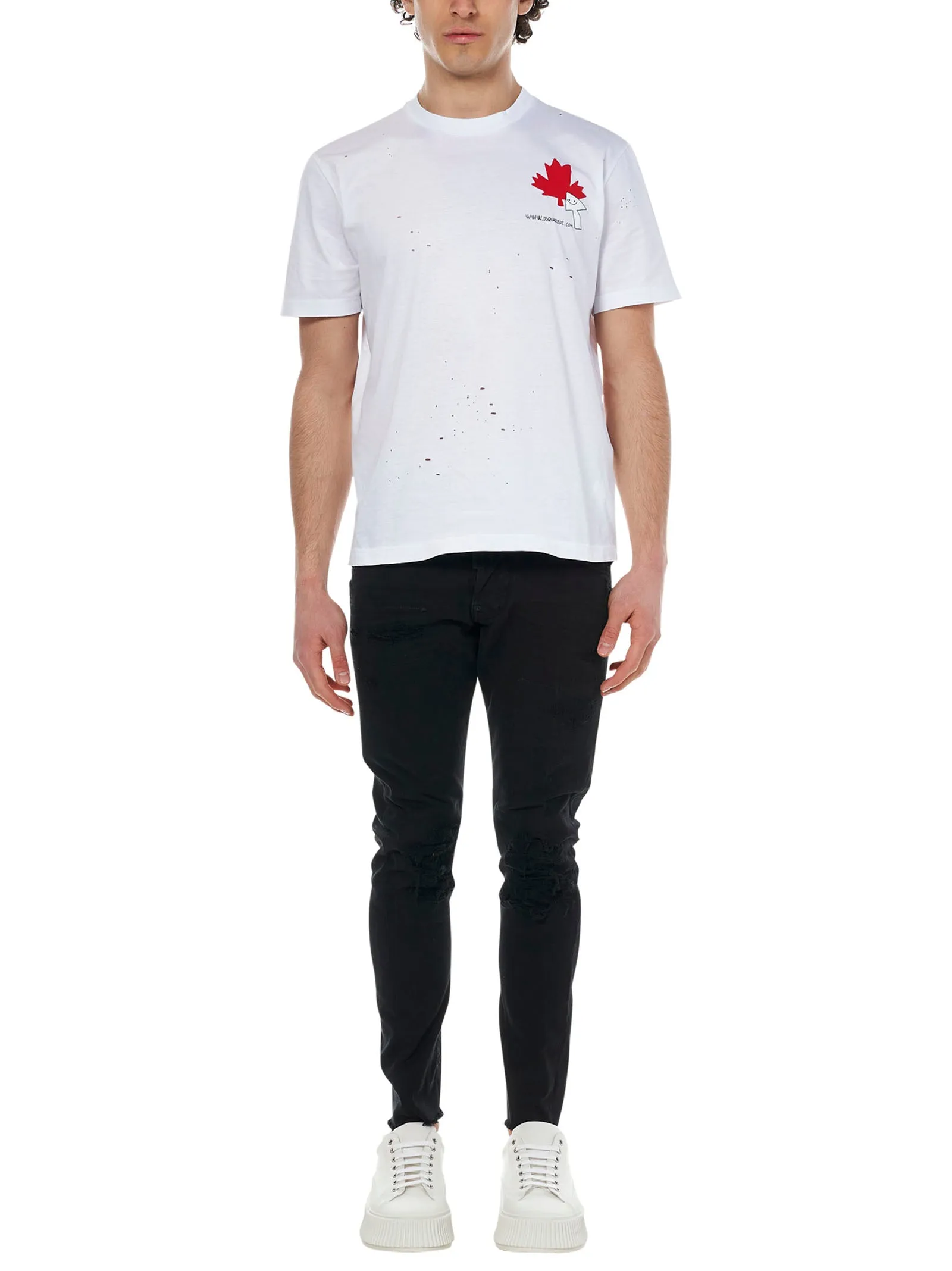 Dsquared2 Distressed Straight-Leg Jeans