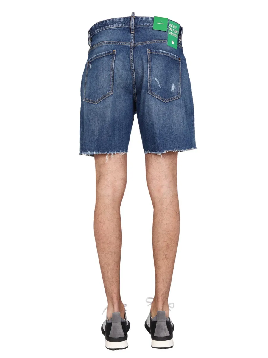 Dsquared2 Distressed Wide-Leg Shorts