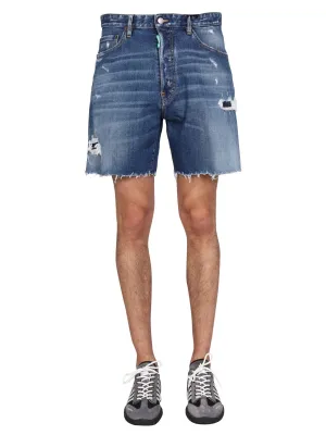 Dsquared2 Distressed Wide-Leg Shorts