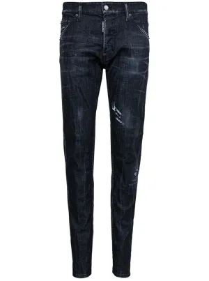 Dsquared2 Logo Embroidered Distressed Jeans