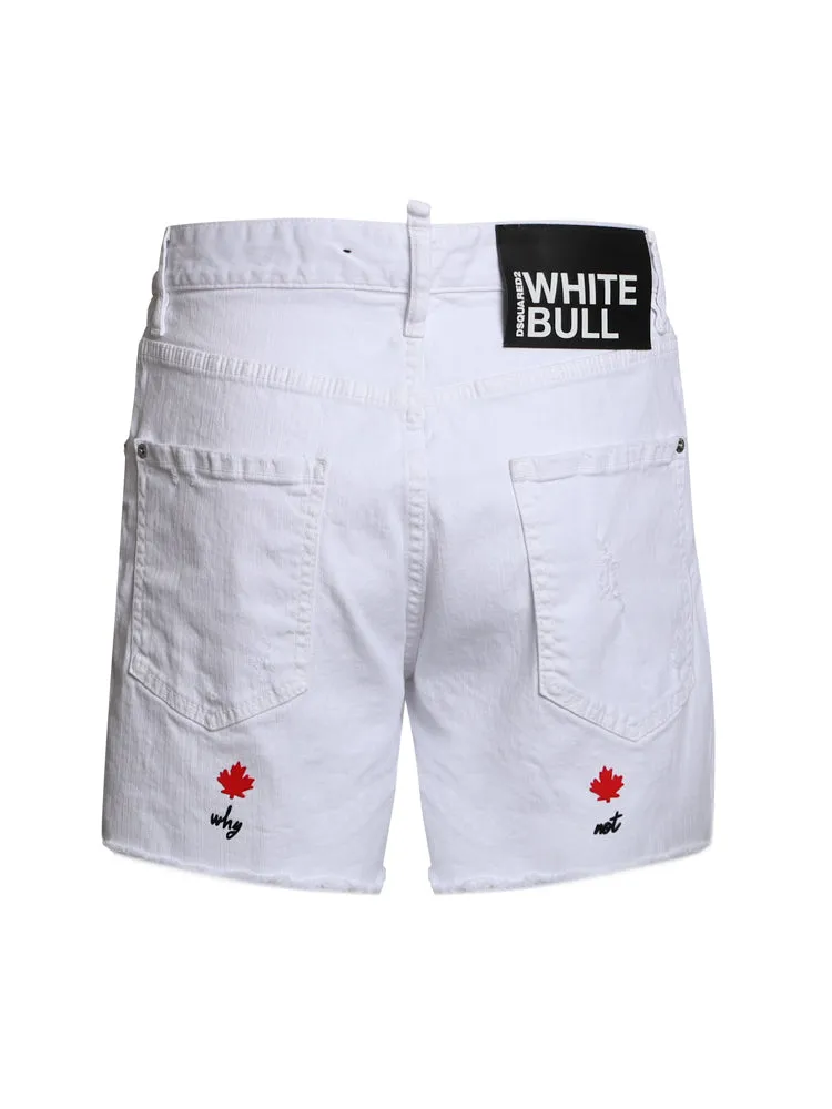 Dsquared2 Logo Patch Denim Shorts
