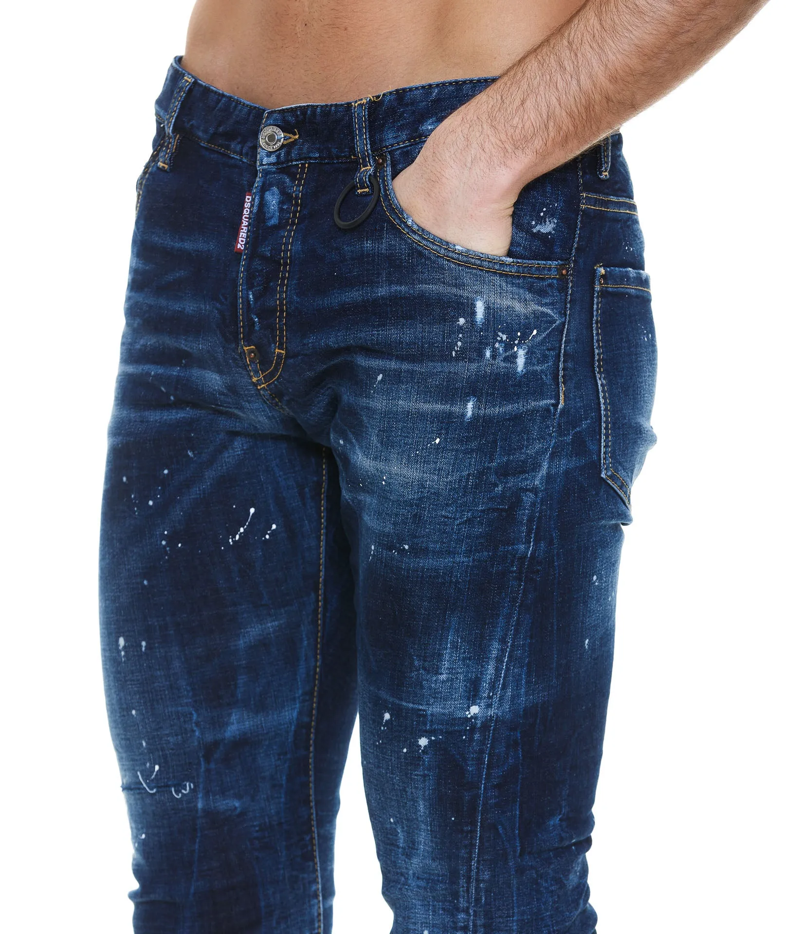 Dsquared2 Logo Patch Distressed Jeans