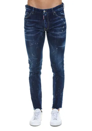 Dsquared2 Logo Patch Paint-Splatter Jeans