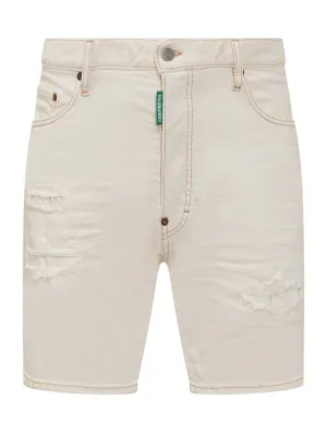 Dsquared2 Logo Patch Ripped Shorts