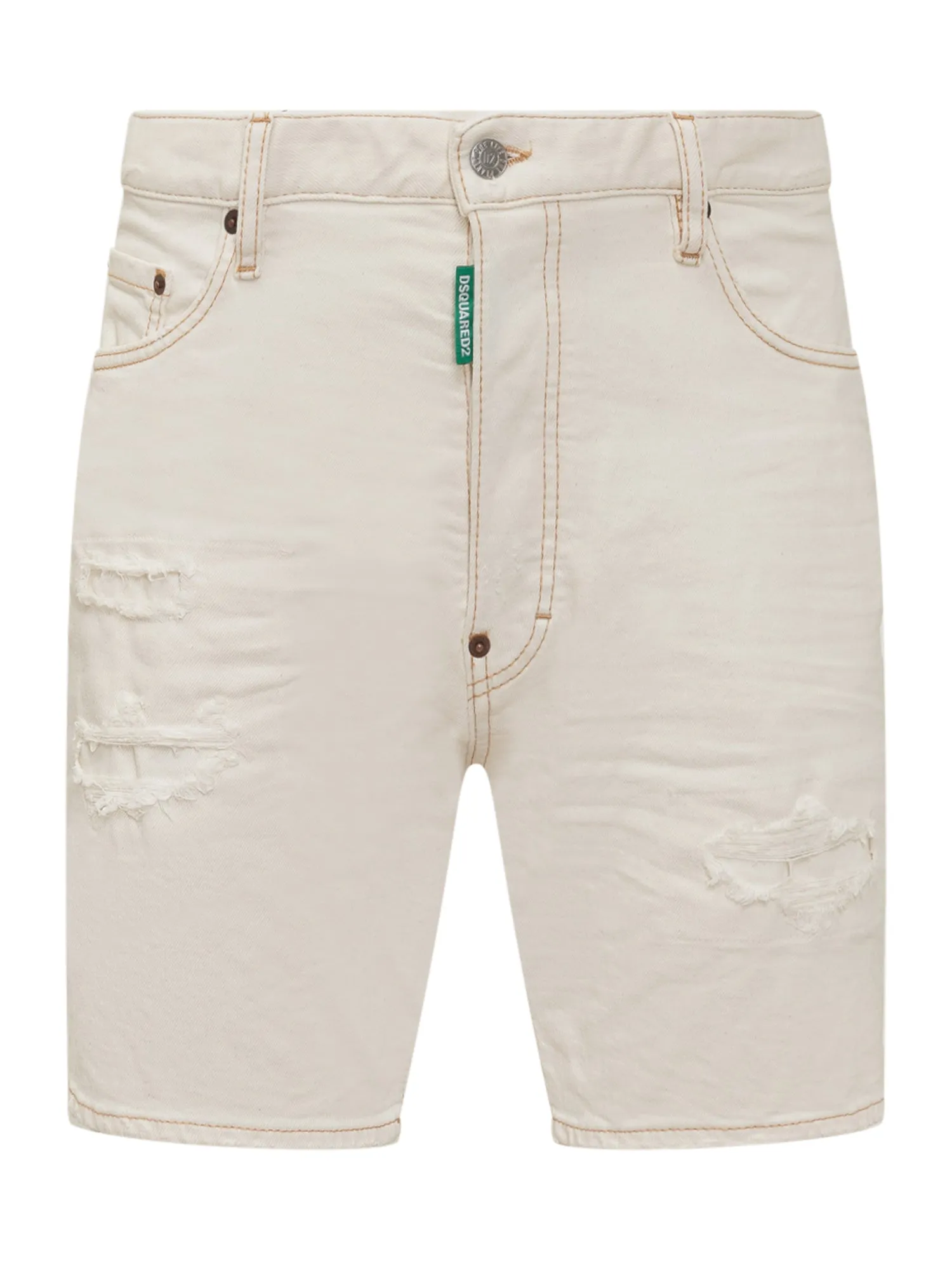 Dsquared2 Logo Patch Ripped Shorts
