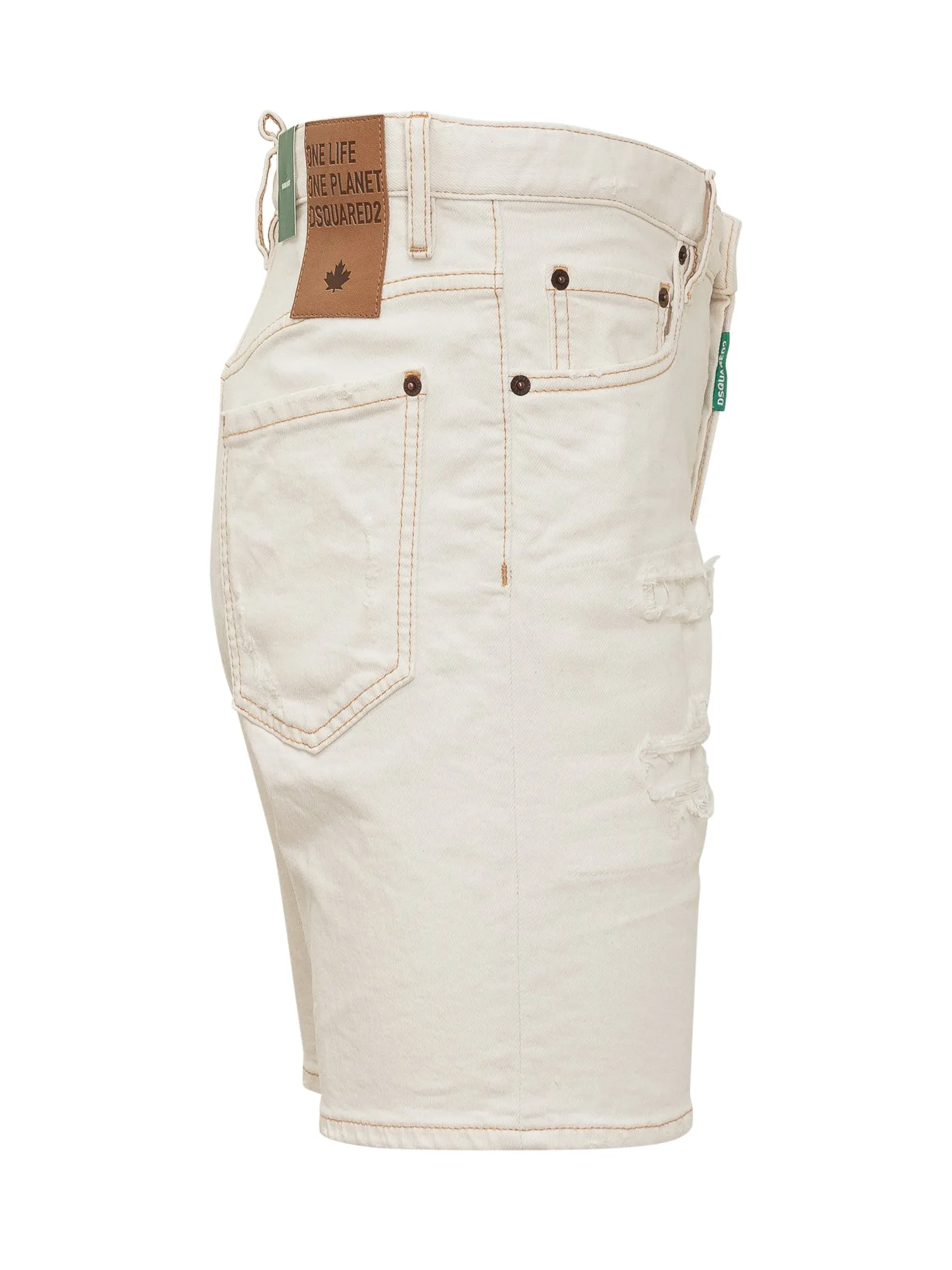 Dsquared2 Logo Patch Ripped Shorts