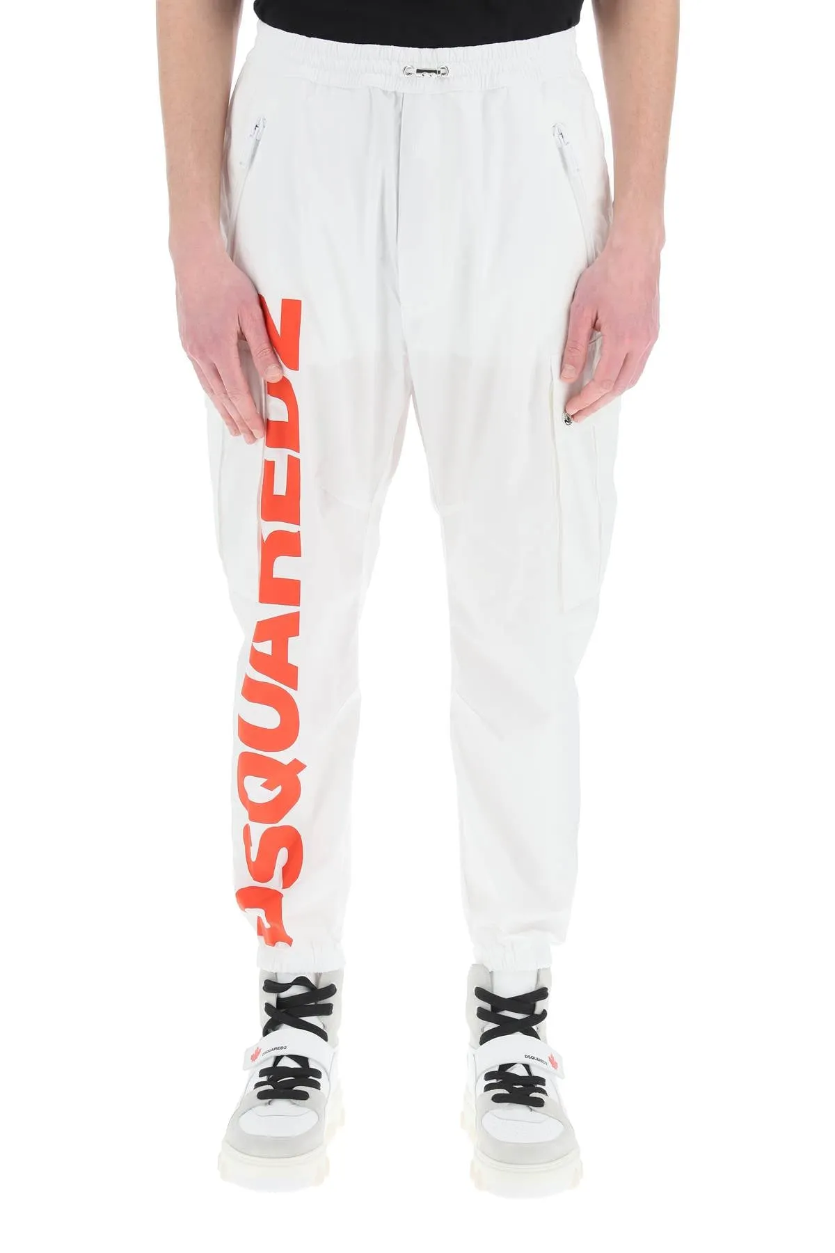 Dsquared2 Logo Print Tapered Cargo Pants