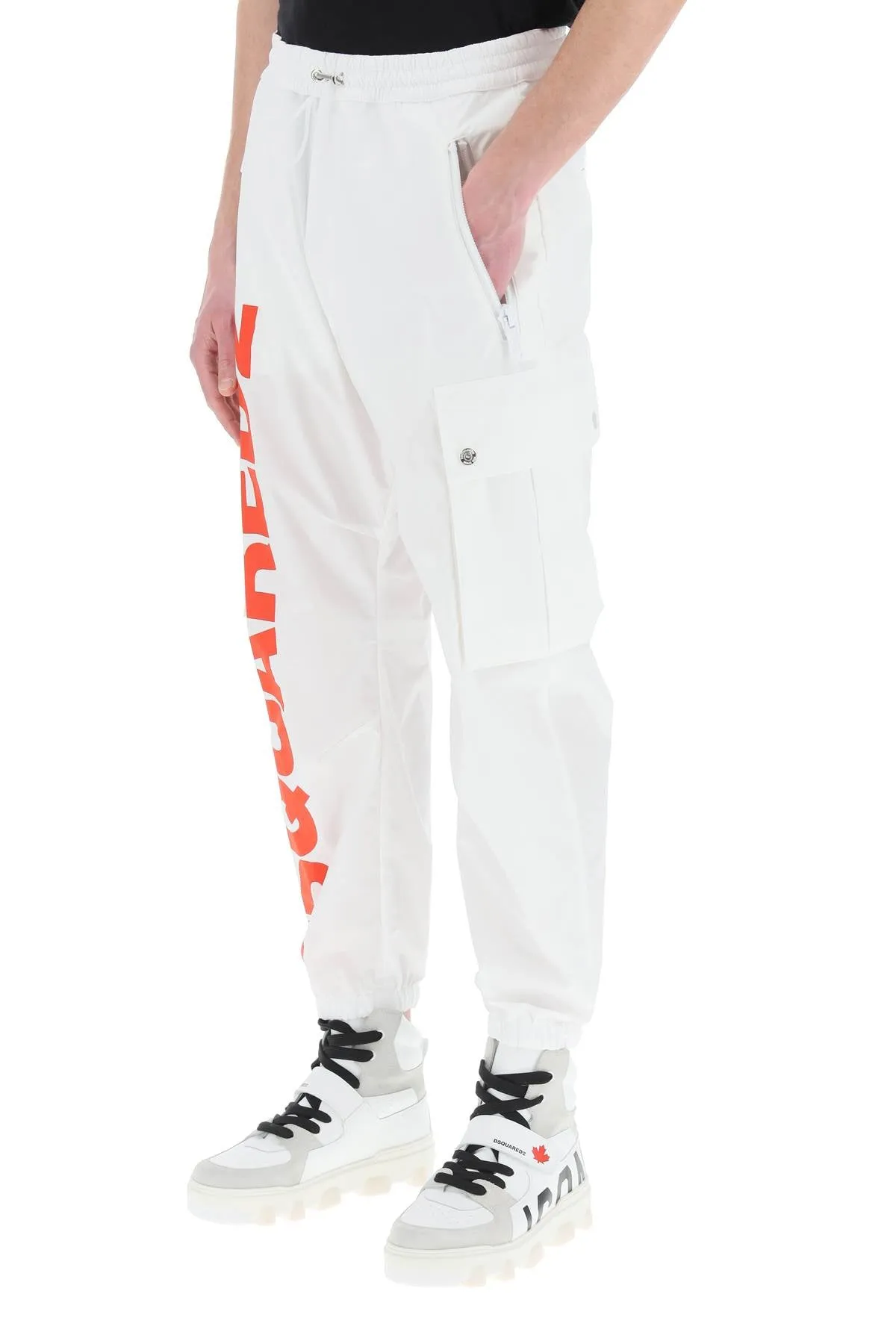Dsquared2 Logo Print Tapered Cargo Pants