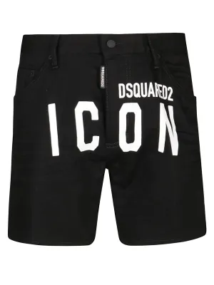Dsquared2 Logo Printed Denim Shorts