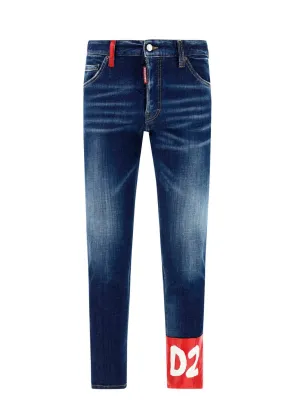 Dsquared2 Logo Printed Straight Leg Jeans