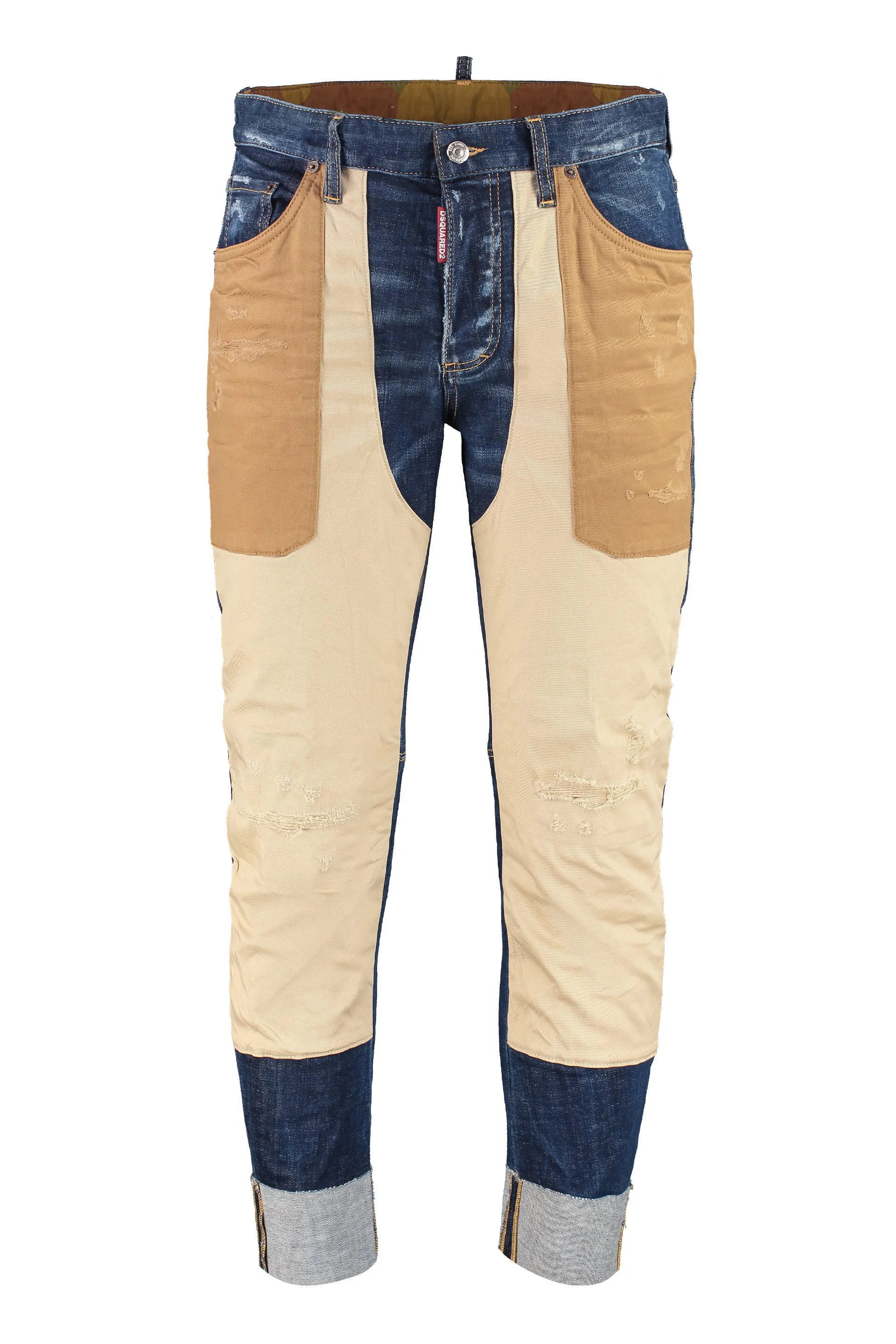 Dsquared2 Panelled Criopped-Leg Jeans