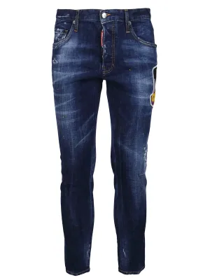 Dsquared2 Patchwork Straight Leg Jeans