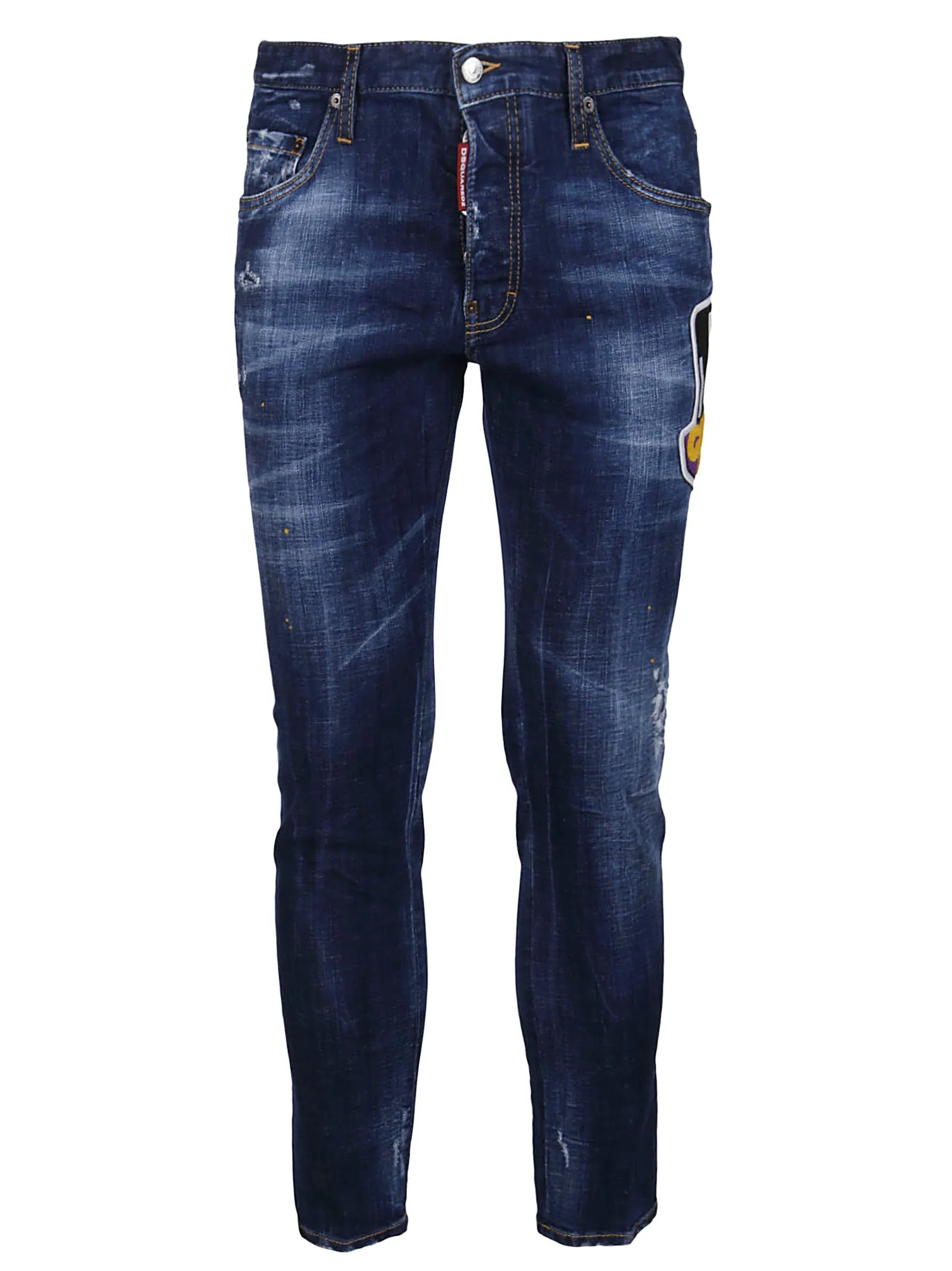 Dsquared2 Patchwork Straight Leg Jeans