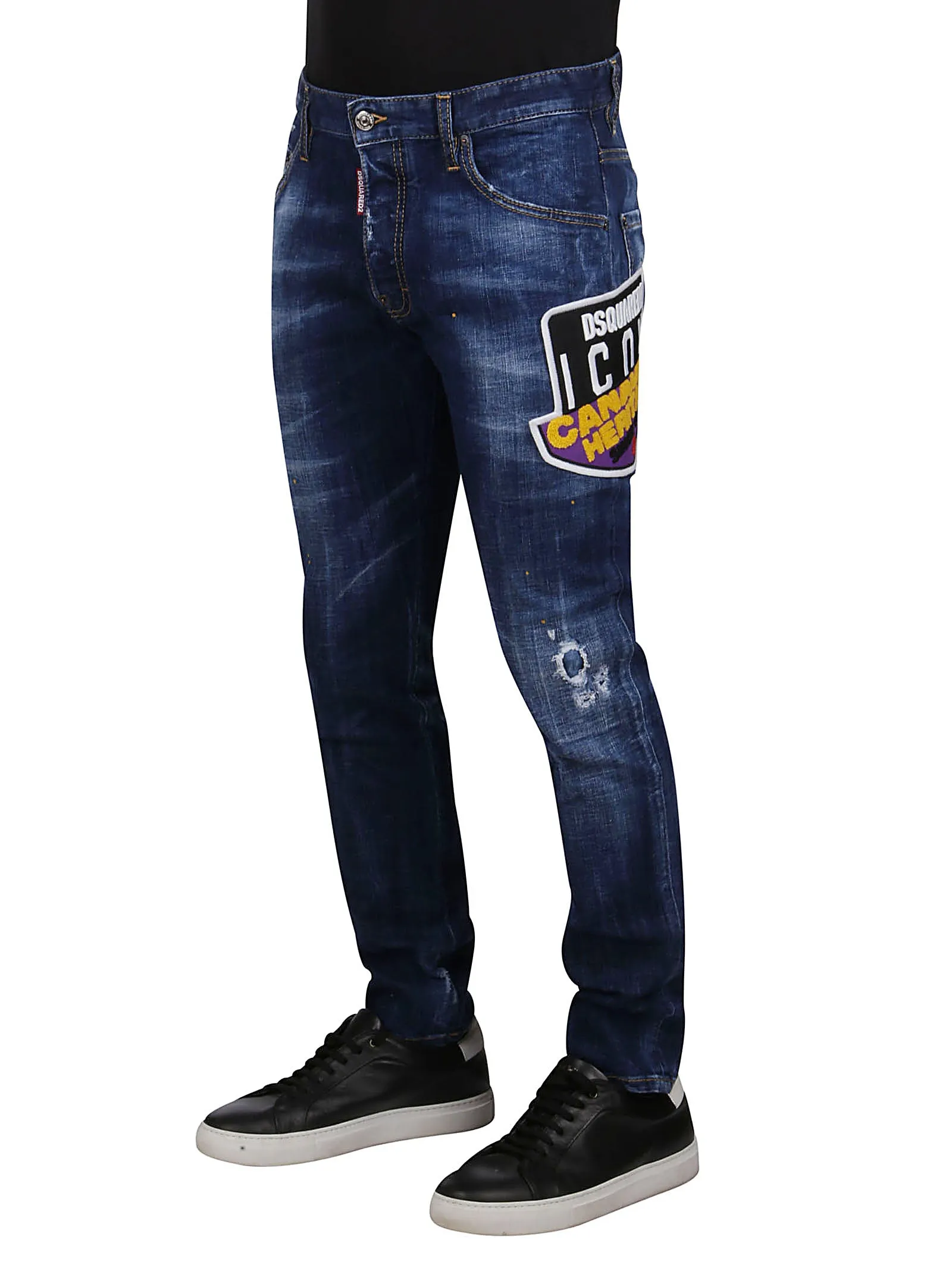 Dsquared2 Patchwork Straight Leg Jeans