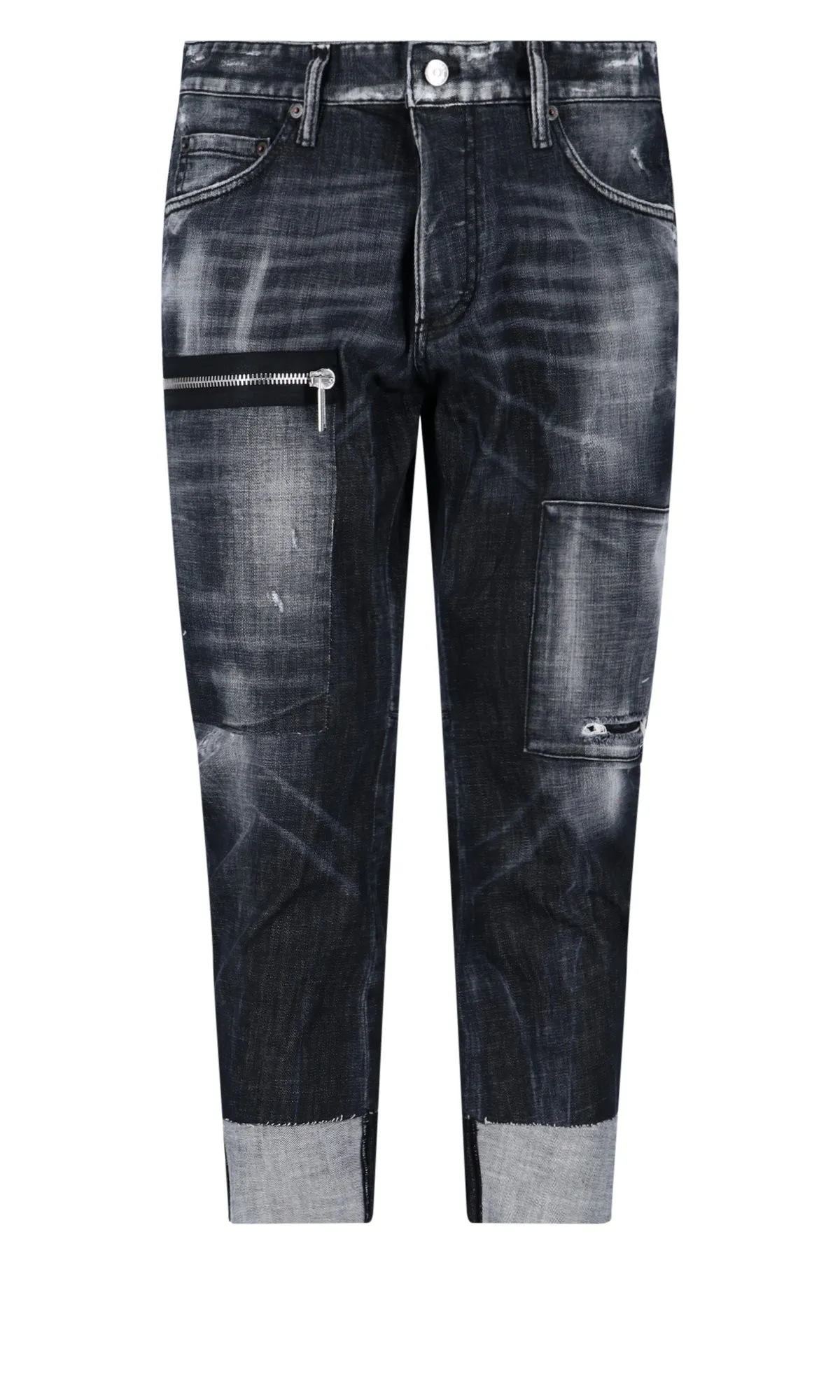 Dsquared2 Zip Detailed Washed Cropped Jeans