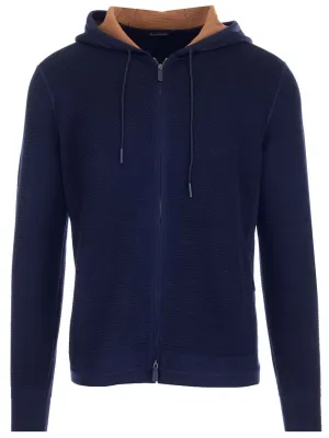 Ermenegildo Zegna Hooded Drawstring Zipped Jacket