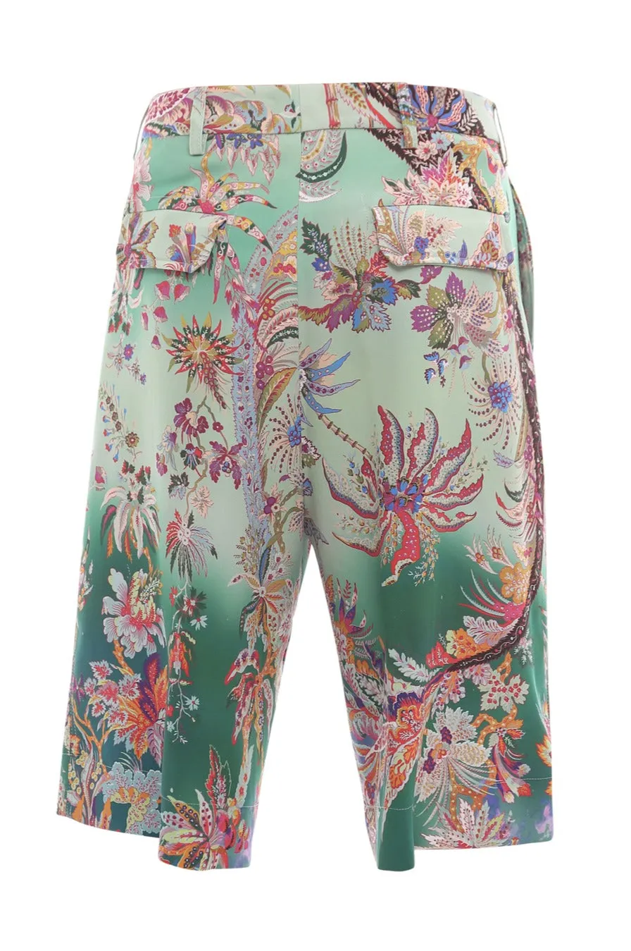 Etro Allover Floral Print Bermuda Shorts