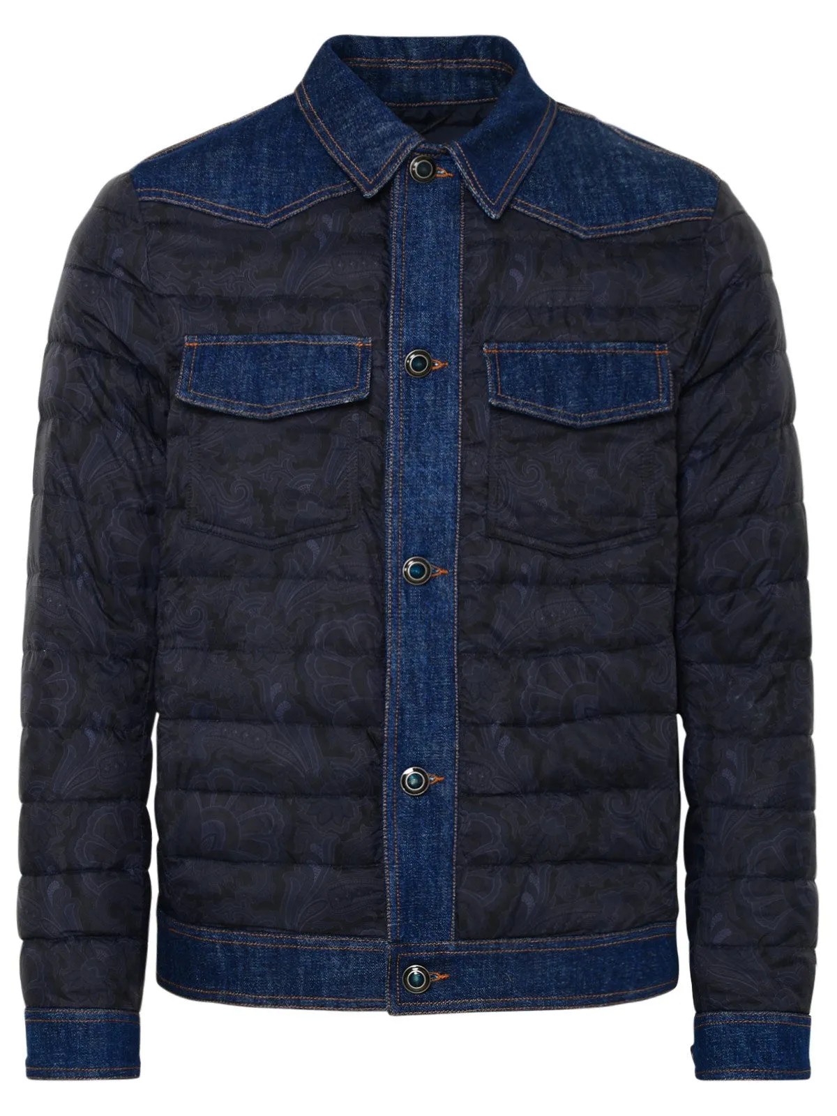 Etro Denim Padded Puffer Jacket