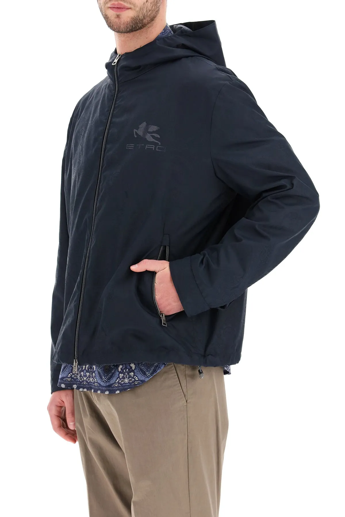 Etro Logo Printed Windbreaker Jacket