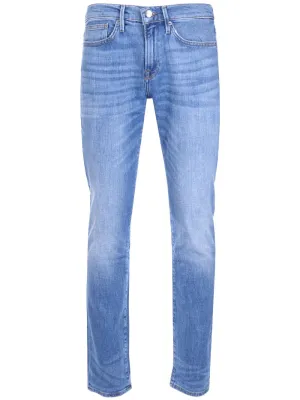 Frame Straight Leg Logo Patch Jeans