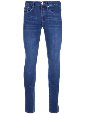 Frame Straight Leg Logo Patch Jeans