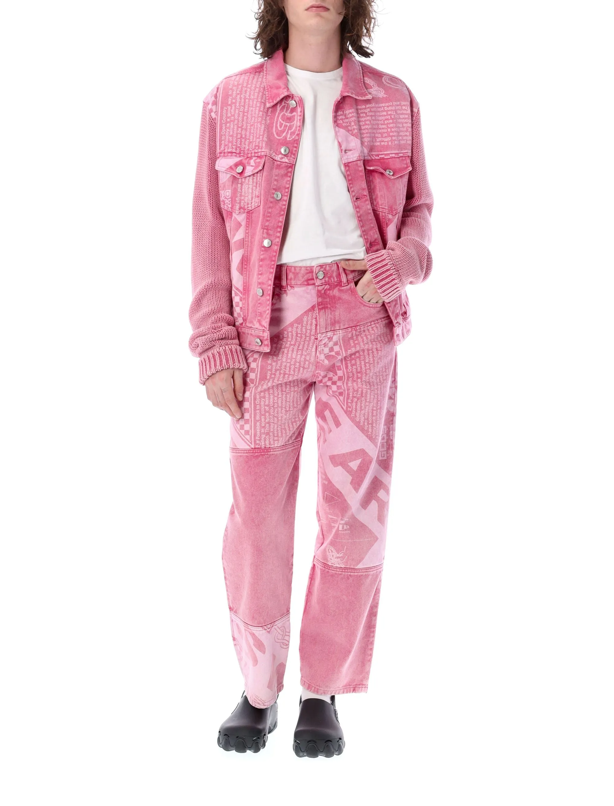 GCDS Button Detailed Straight Leg Jeans