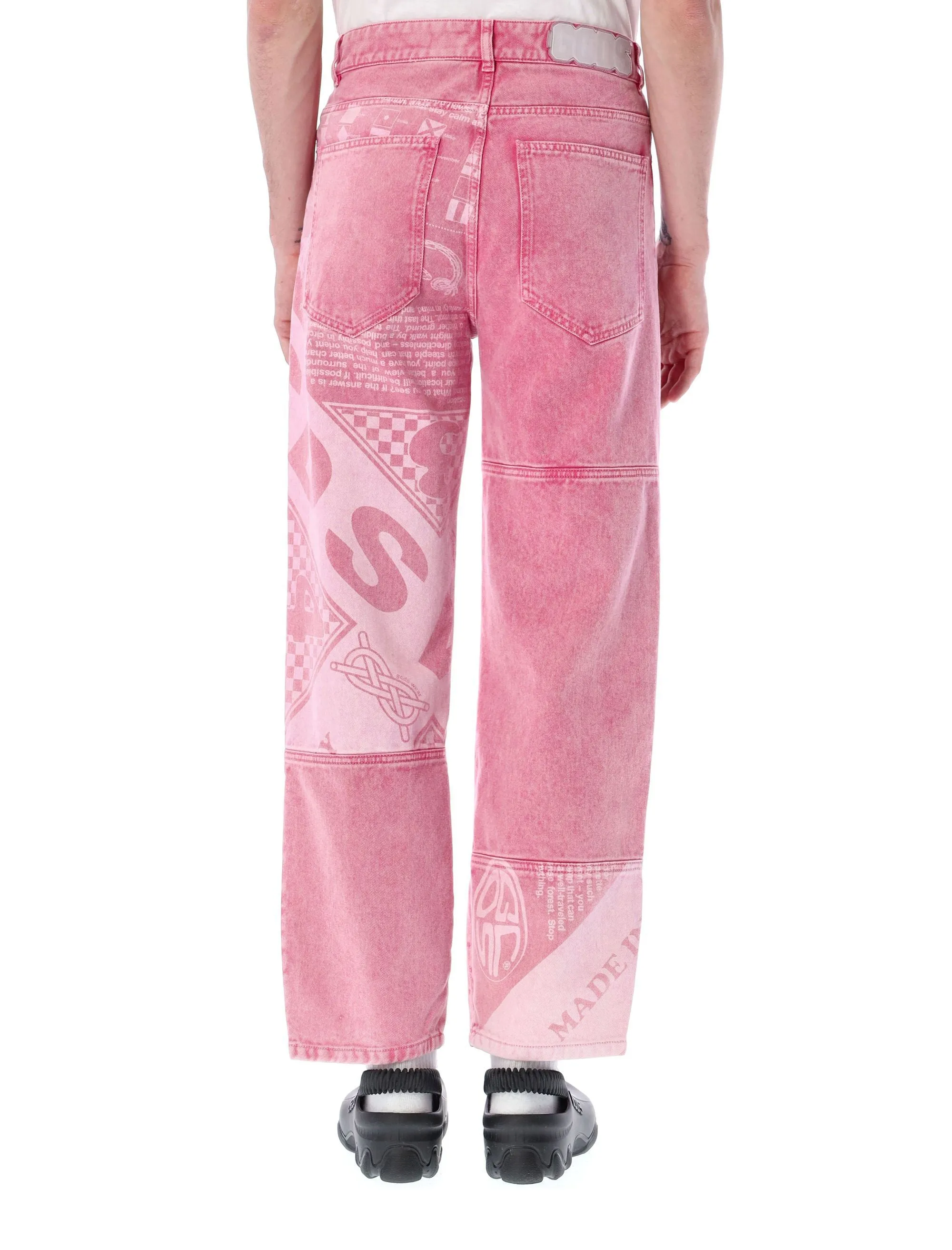 GCDS Button Detailed Straight Leg Jeans