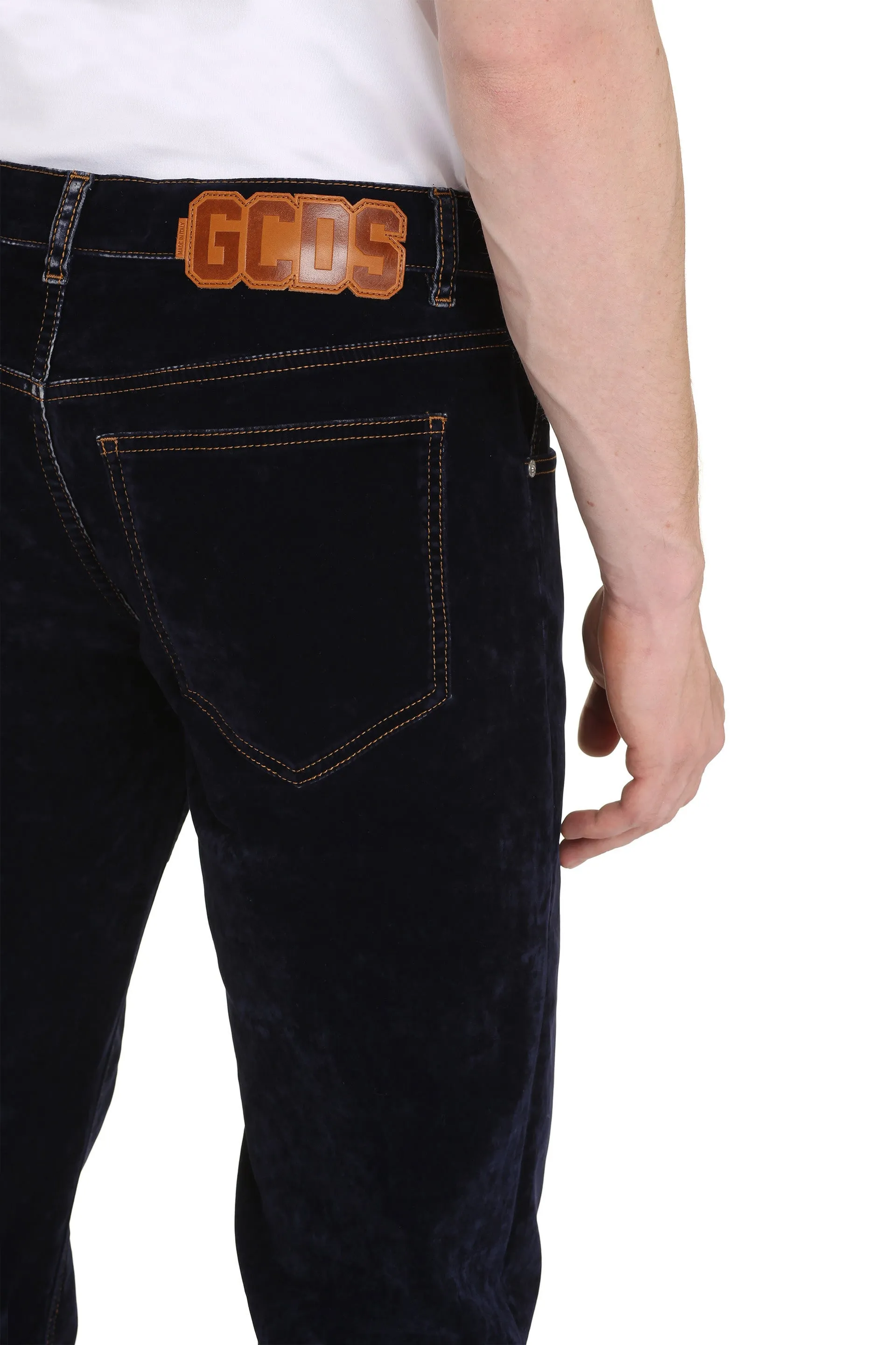GCDS Contrast Stitching Straight-Leg Jeans