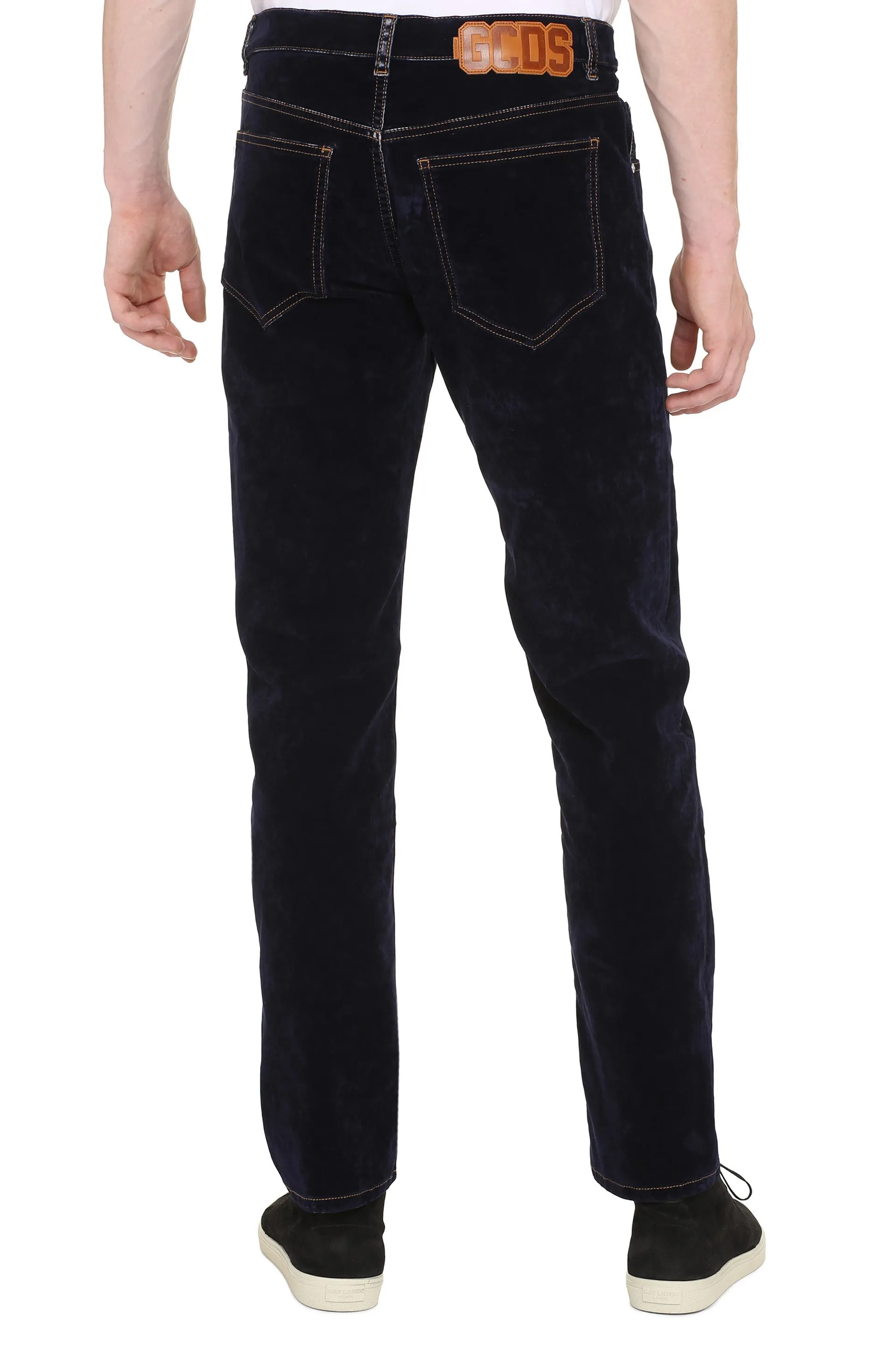 GCDS Contrast Stitching Straight-Leg Jeans