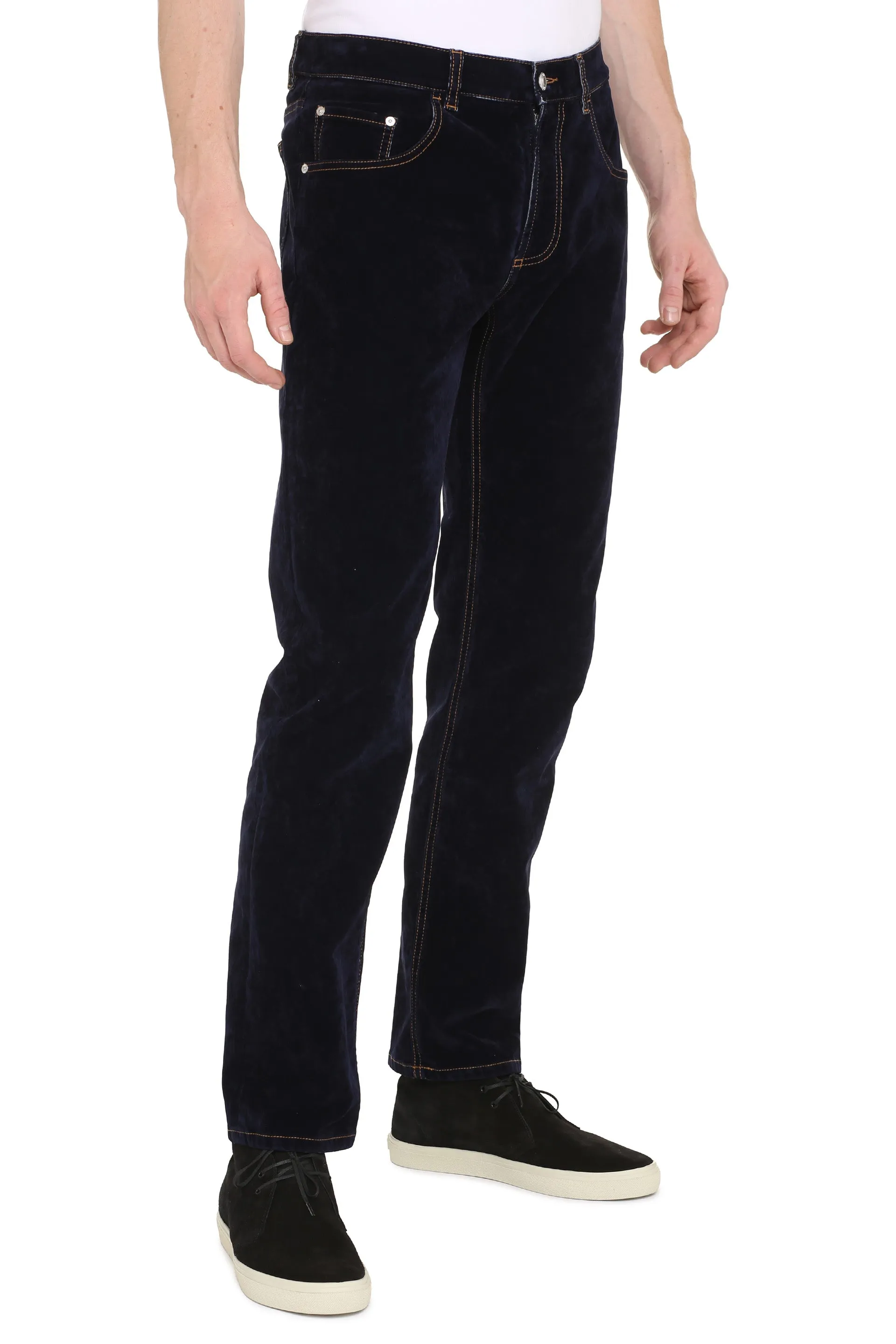 GCDS Contrast Stitching Straight-Leg Jeans