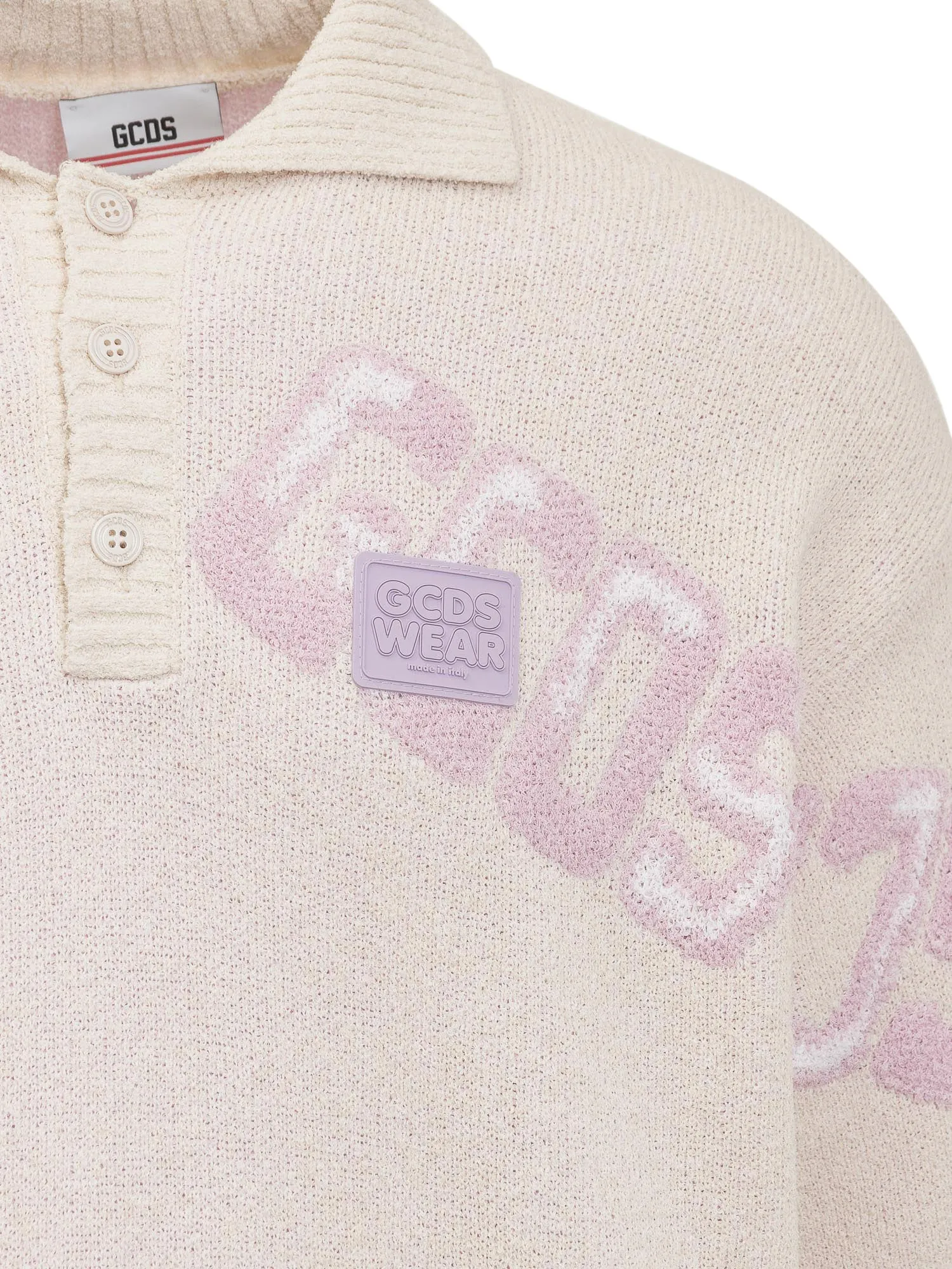GCDS Logo Detailed Short-Sleeved Knit Polo Shirt