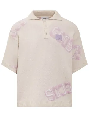 GCDS Logo Detailed Short-Sleeved Knit Polo Shirt