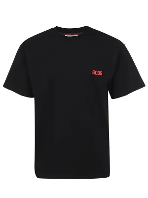 GCDS Logo Embroidered Crewneck T-Shirt