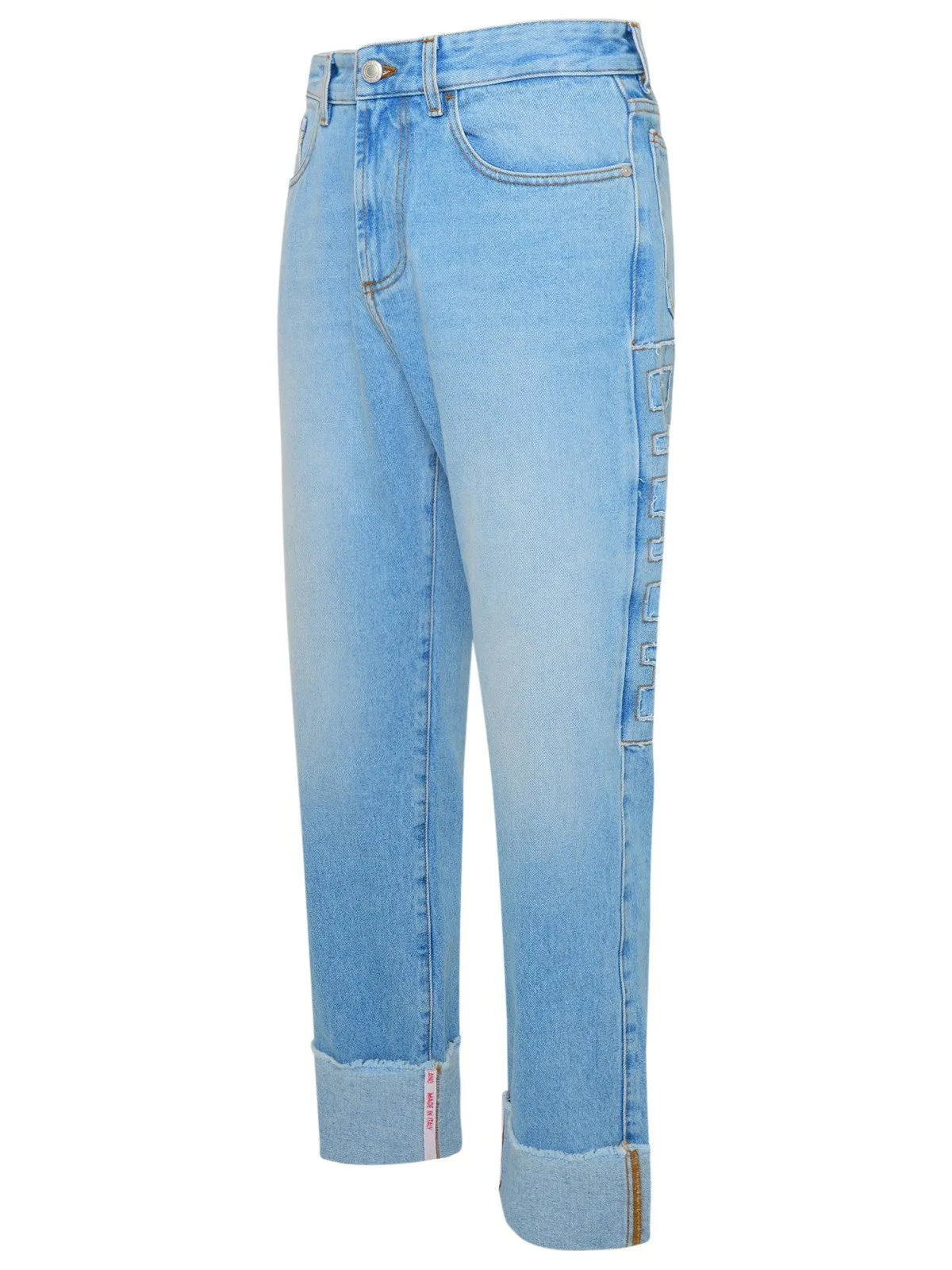 GCDS Logo Patch Wide-Leg Jeans
