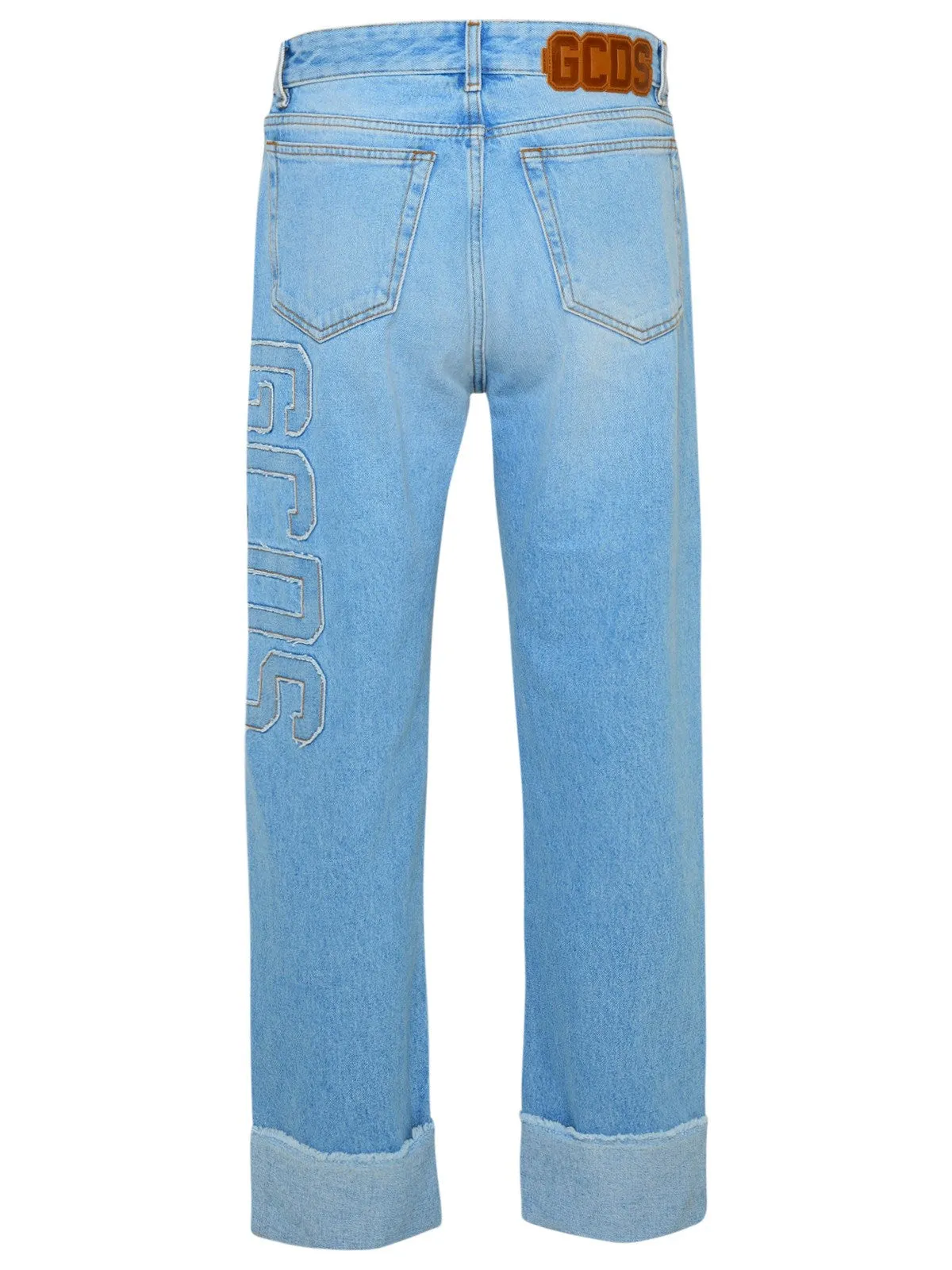 GCDS Logo Patch Wide-Leg Jeans