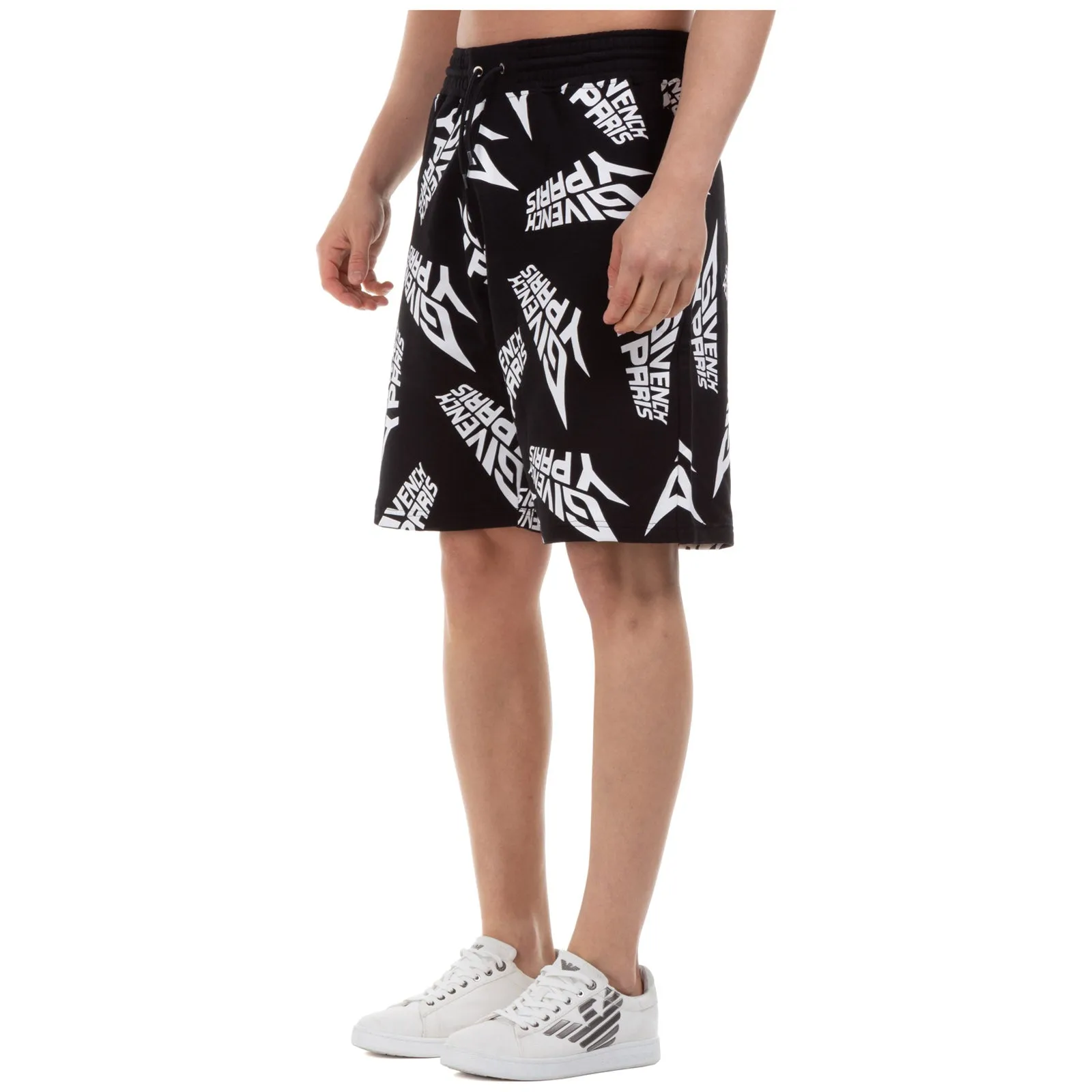 Givenchy Allover Logo Printed Track Shorts