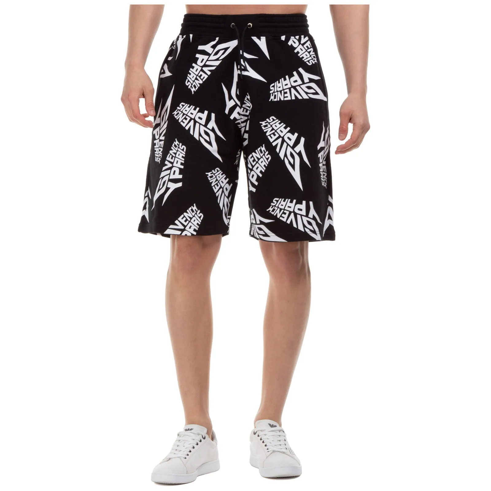 Givenchy Allover Logo Printed Track Shorts