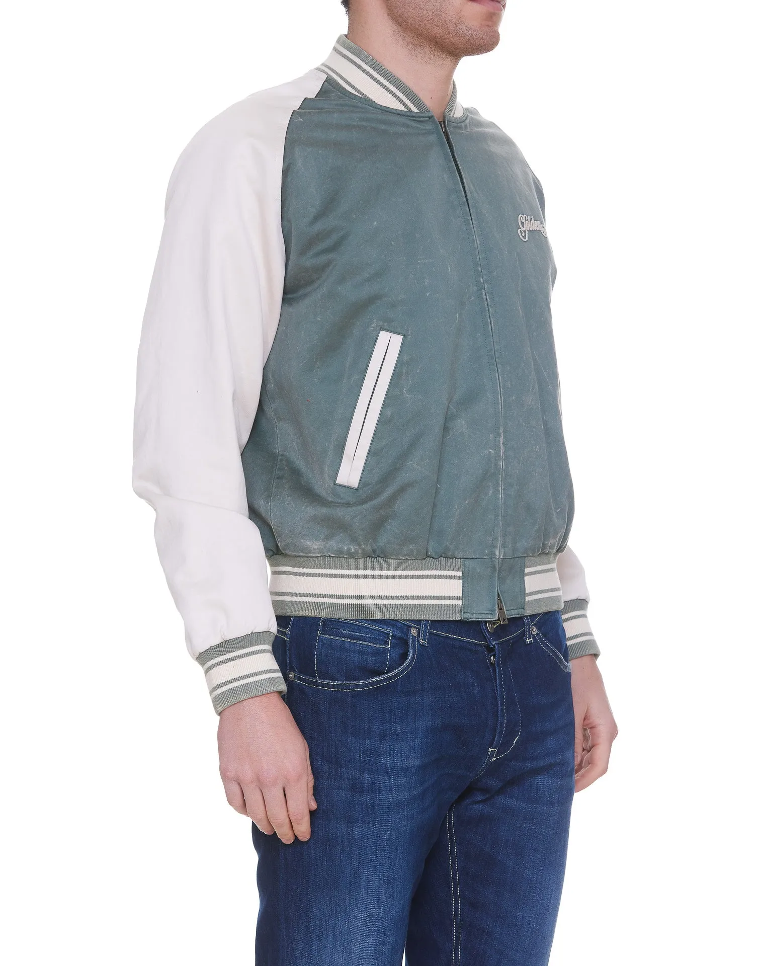 Golden Goose Deluxe Brand Logo Embroidered Bomber Jacket